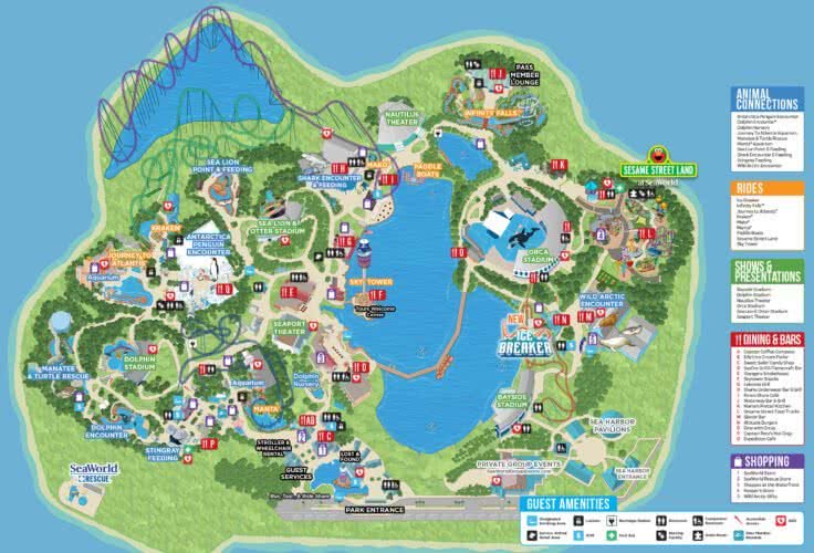 SeaWorld Orlando - Park-Karte