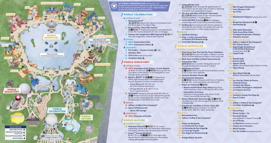 Disney Epcot (Florida) - Parkkarte