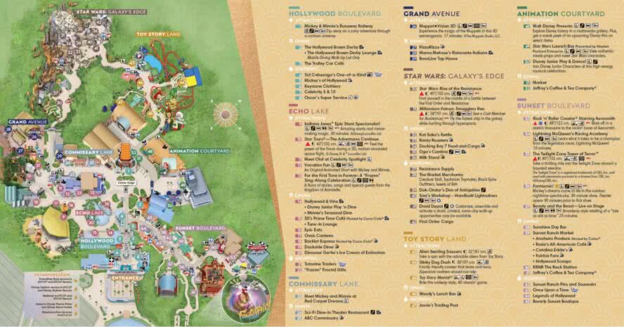 Disneys Hollywood Studios (Florida) - Parkkarte