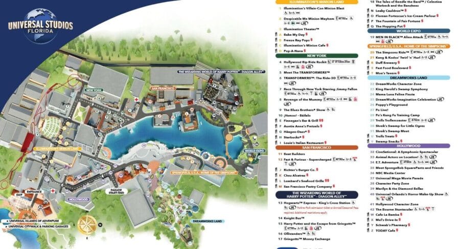 Freizeitpark Karten Universal Studios Florida