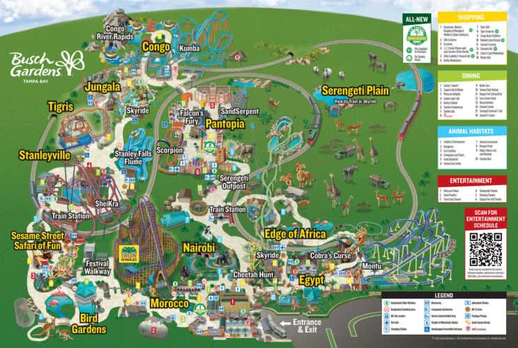 Busch Gardens Tampa Karte