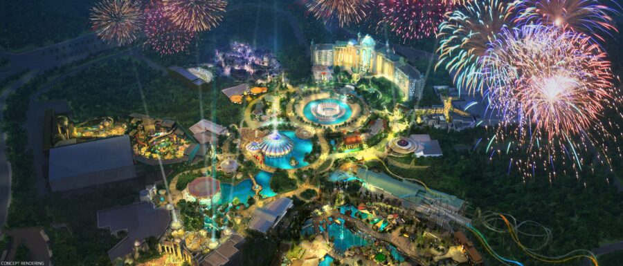 Universal Epic Universe Aerial Render