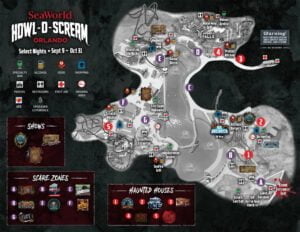 Howl-O-Scream SeaWorld Orlando 2022 Karte