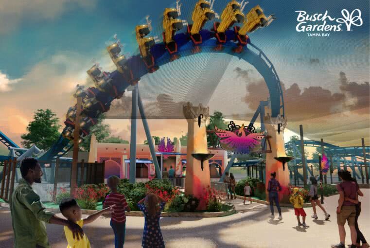 Busch Gardens Tampa neue Familien-Achterbahn für 2024 an: Phoenix Rising