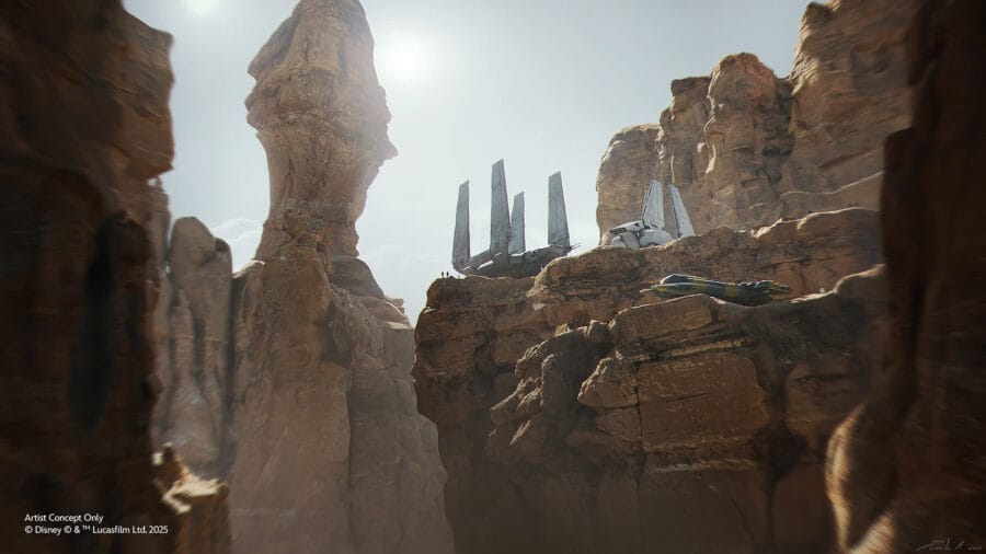 Tatooine: Der bekannte Wüstenplanet bringt euch mitten rein in eine neue Kopfgeld-Mission mit Mando und Grogu.