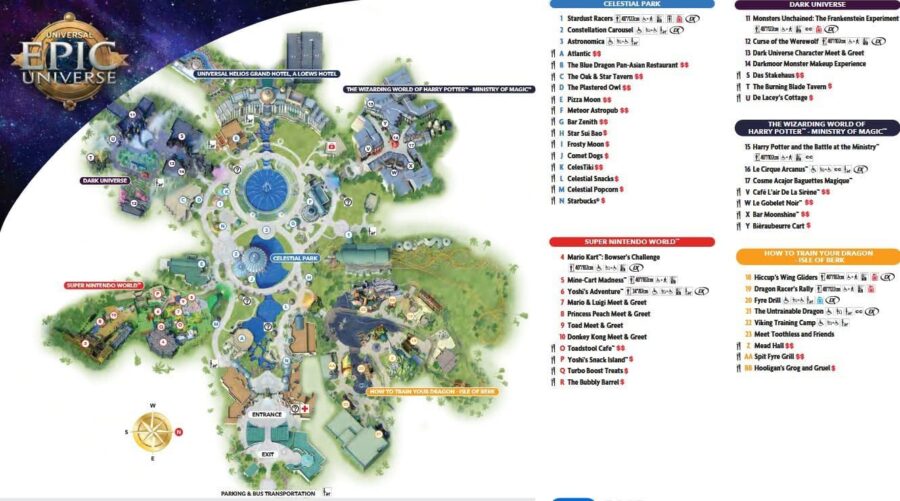 Freizeitpark Karte Universal Epic Universe