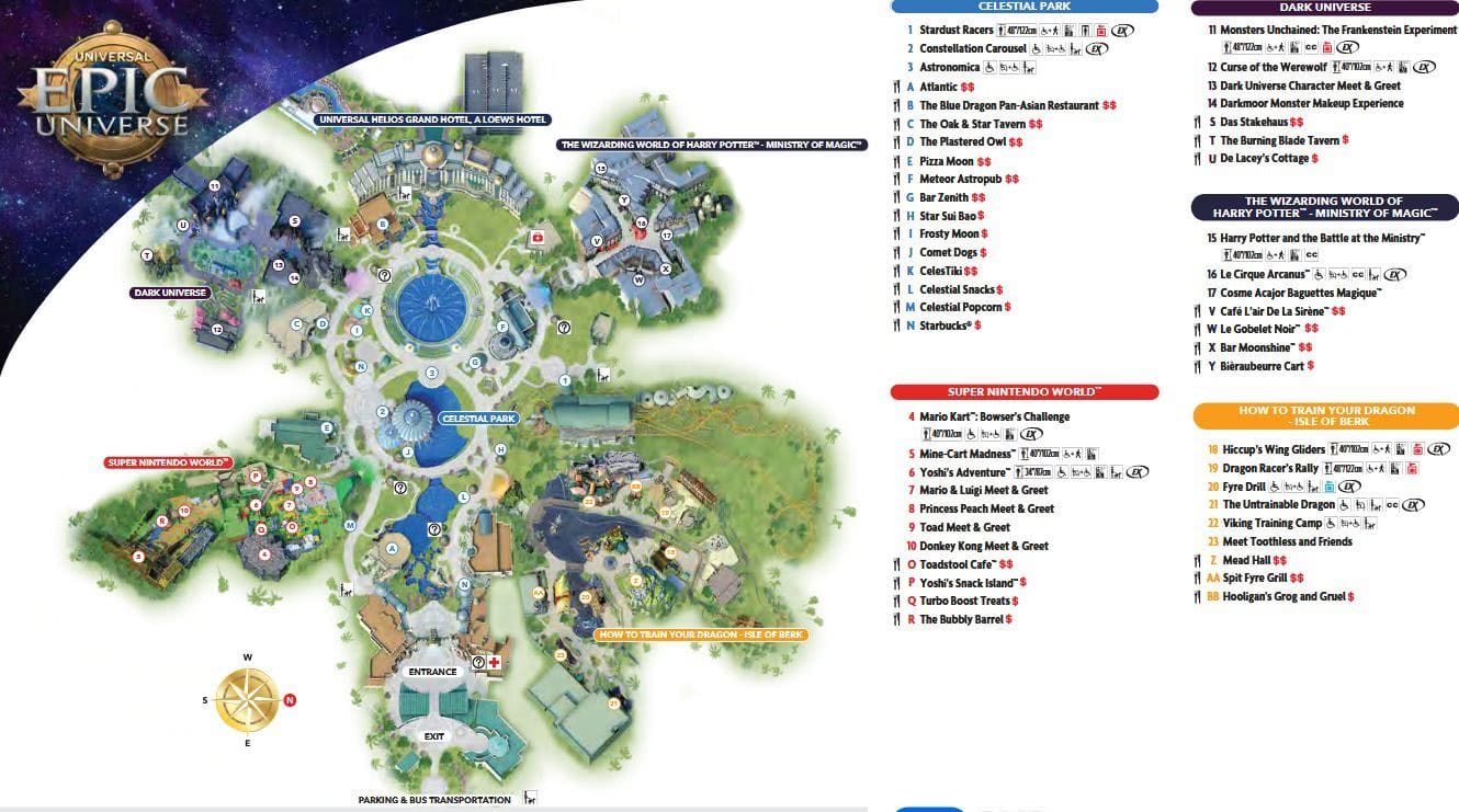 Universal Studios Orlando (Florida) Park-Karte Karte von Universal Epic Universe zum Download