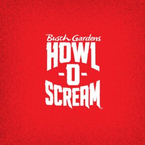 Busch Gardens Howl-o-Scream Logo auf rotem Hintergrund