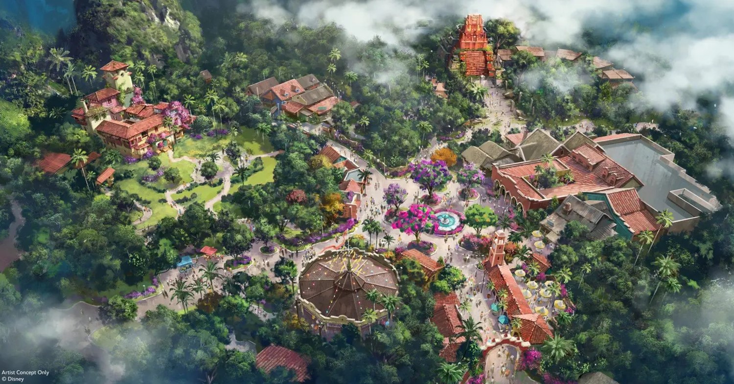 Konzeptzeichnung des Themenbereichs Tropical Americas in Walt Disney World