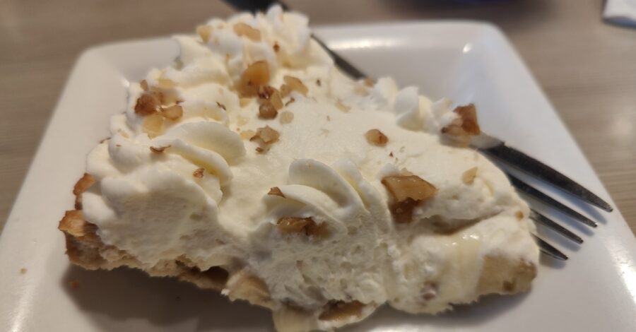 Nahaufnahme eines Stücks Pie bei Perkin's